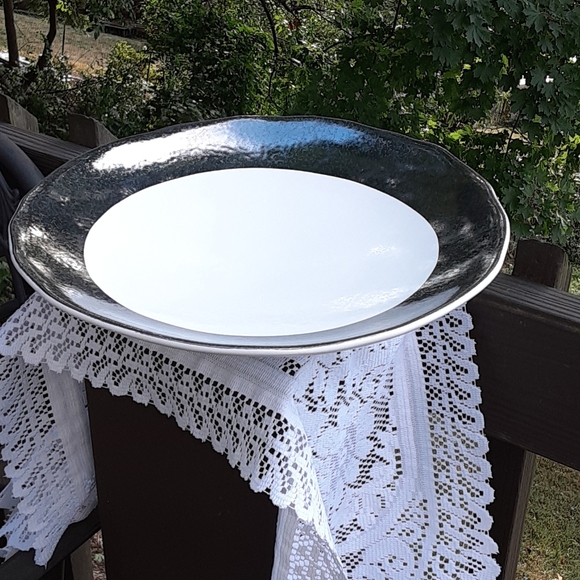 Platinum painted platter.